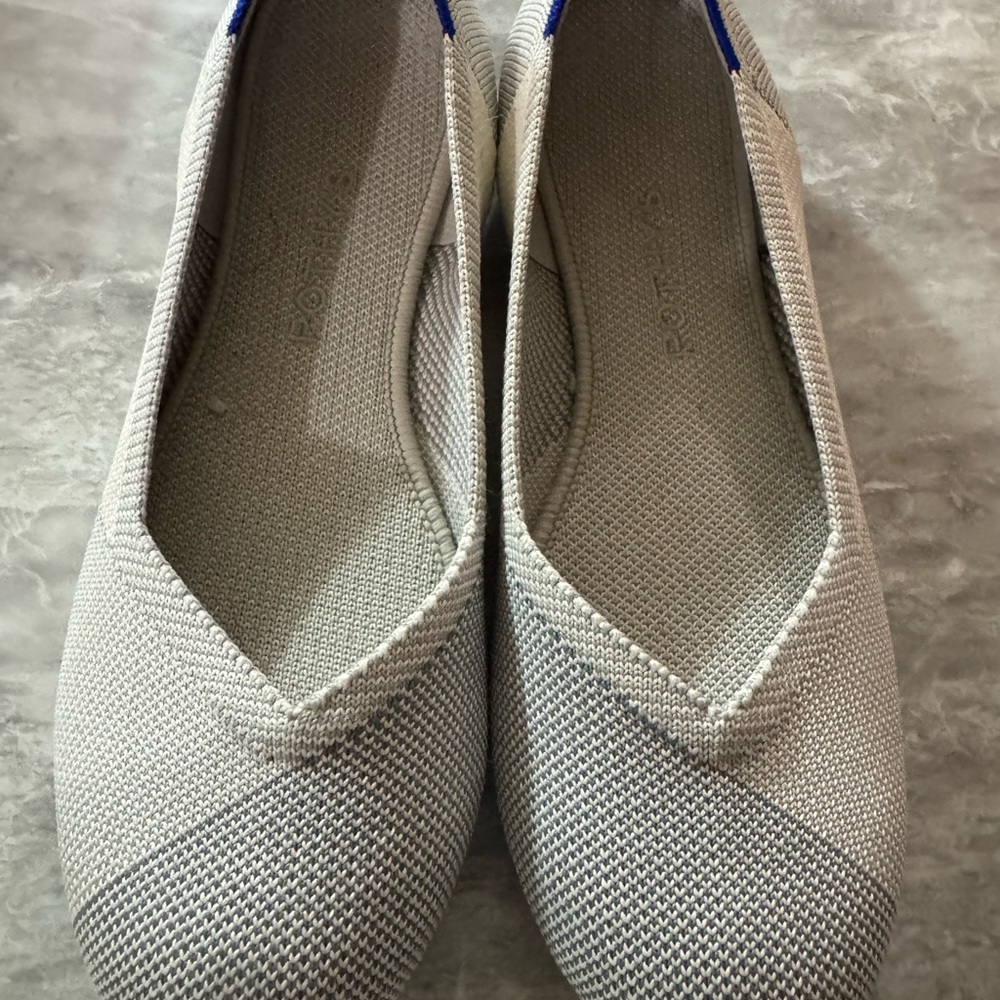 Rothy’s The Point Flats Gray Knit Women’s 7.5